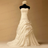 Silky Taffeta picks-up wedding dresses with Beaded Appliques