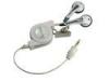 White Portable Mini StereoRetractable Wired Earphone For MP3 Player 1.3M Length