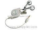 White Portable Mini StereoRetractable Wired Earphone For MP3 Player 1.3M Length
