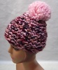 Acrylic multicolor knitted hat with pom-pom for men/women