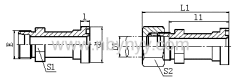 1DFS/1DFS-RN METRIC MALE BITE TYPE / H-SERIES FLANGE ISO 6162-2 HYDRAULIC ADAPTER FITTING ELBOW PIPE FITTING