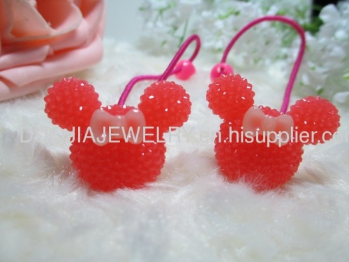  Fancy Handmade DBTS1106 Cute Mickey Shape Hair Rubber Band with Resin Design/Hair Elastic Band