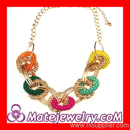 Costume Jewelry Cheap Punk Rock Hoop Link Chain Bib Necklace