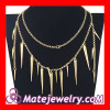 2013 Latest Design Cstume Jewelry Long Spiked Chain Necklace Gold