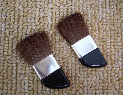 Mini Compact Bronzer Brush with Angled plastic handle