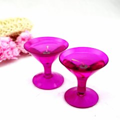 Bright Pink Glass Jelly Candle Holder (RC-313)