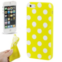 Dot Pattern Shape TPU Shell for iPhone 5 (Light Yellow)