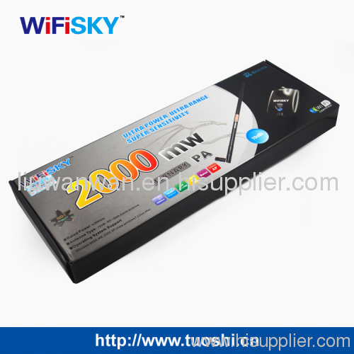 10 dbi RP-SMA RTL 8187L 2000mw wifi usb wireless adapter Wi-Fi compliant with IEEE 802.11g/b, 2.4GHz