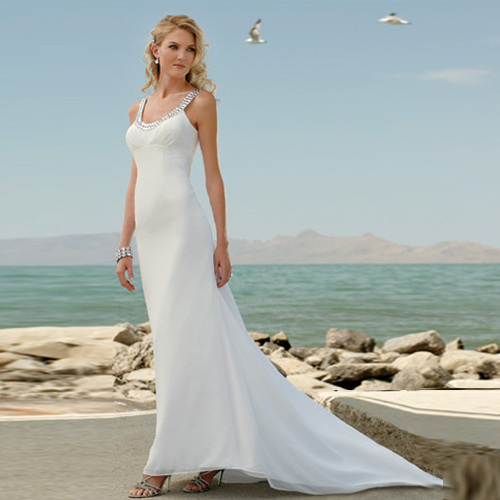 New Long Designer Chiffon Beach Wedding Dresses