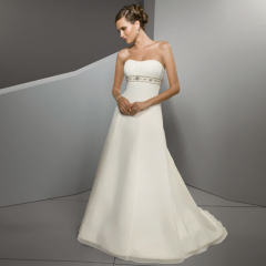 Beautiful A-line Strapless Beach Wedding Dresses