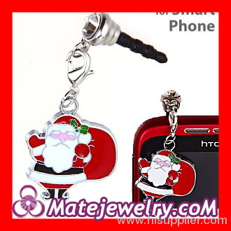 Fashion Enamel Christmas Santa Claus Anti Dust Earphone Jack Plug Charm