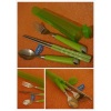 Stainless steel green tableware (PP tea bar Safari suit 3 piece set)