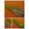 Stainless steel chopsticks (green Cup of sticks 10 Pack)