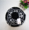 Acrylic jacquard knitted winter beret with pom-pom