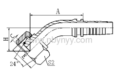 20442/20442-T 45°METRIC FEMALE 24°CONE O-RING L.T. HYDRAULIC ADAPTER FITTING ELBOW PIPE FITTING