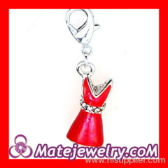 Cheap Enamel Dangle Alloy Pendant Little Red Dress Charms Wholesale