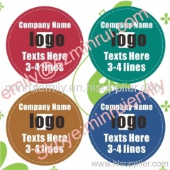 Custom adhesive sealling stickers,round colorful jar stickers!