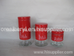 wholesale red glass canisters