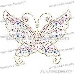 butterfly hot fix rhinestone motif pattern