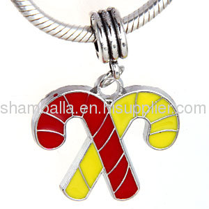 european Christmas Candy Cane Charm Wholesale