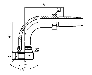 26798D-R5/W 90° JIC FEMALE 74° CONE SEAT HYDRAULIC HOSE FITTING PIPE FITTING COUPLING