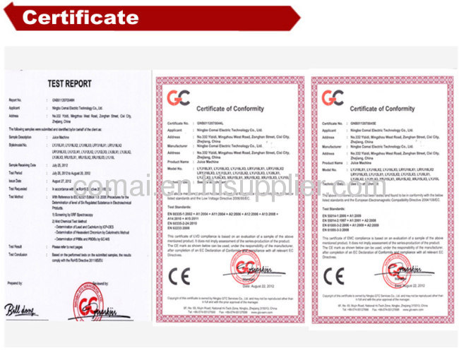 slush drink CE certificate