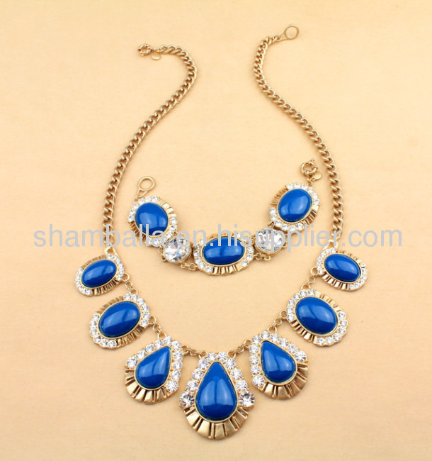 Fashion lady J.C REW Swarovski crystal Vintage Necklace Bracelet Set