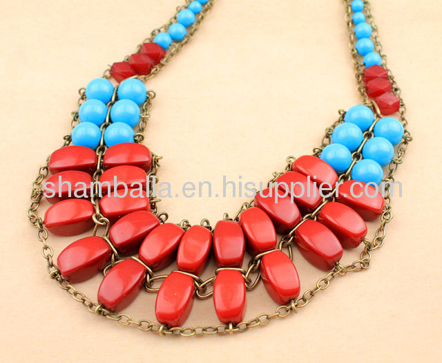 Fashion LIZ CLAIBORNE Vintage Necklace Candy Color Collar Necklace Female