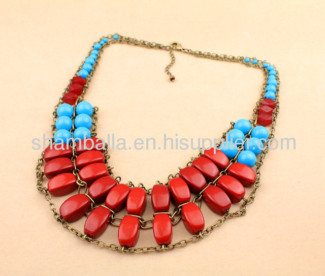 Fashion LIZ CLAIBORNE Vintage Necklace Candy Color Collar Necklace Female
