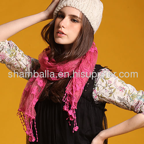 Fashion Lace Pashmina ladies Shawl and Scarves Knitted Scarf for women