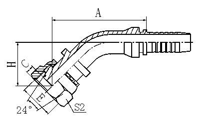 20541/20541-T 45°METRIC FEMALE 24°CONE O-RING H.T.DIN3865HYDRAULIK HOSE FITTING PIPE FITTING COUPLING