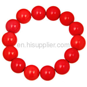 Cheap Fashion Bubble Jewelry Elastic Red Acrylic Bead Bracelet Wholesale China