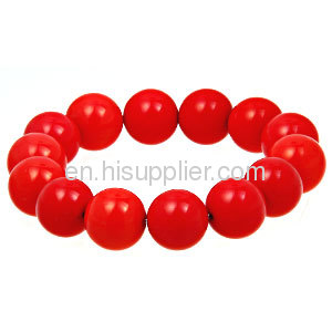 Cheap Fashion Bubble Jewelry Elastic Red Acrylic Bead Bracelet Wholesale China
