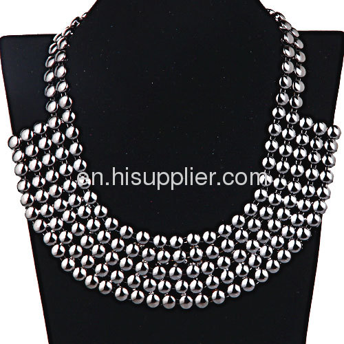 Fashion Gold Plated Chunky Statement Seed Bead Bib Necklace Wholesale