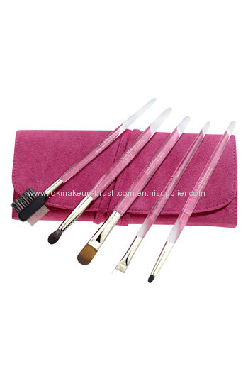 A Unique 5PCS Acrylic handlePink Pouch Eye brush collection
