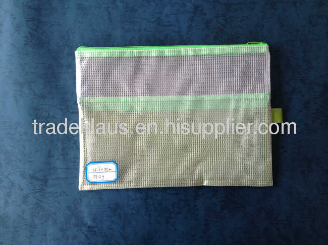 simple mesh stationery pvc bag with special closure 
