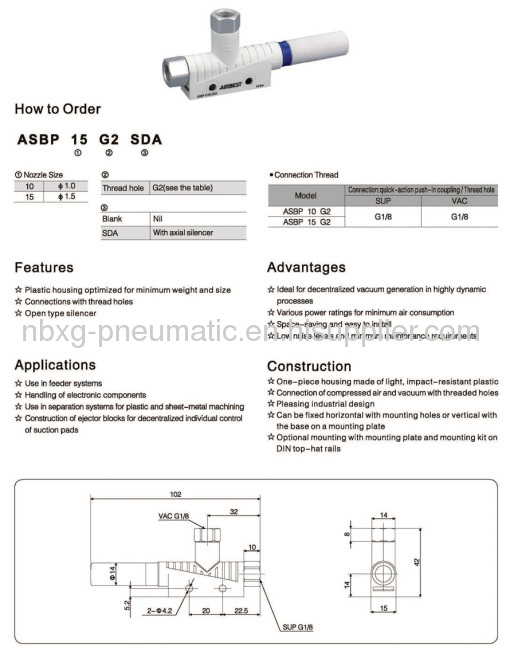 ASBP15-G2-SDAVacuum Generator