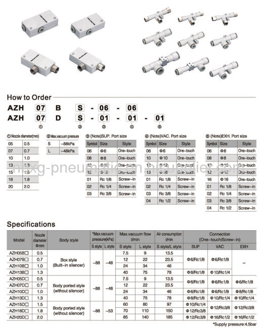 AZH07BS-06-06 Vacuum Generator