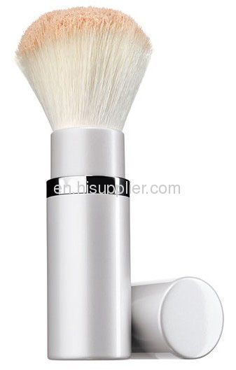 Wholesale Goat Hair Retractable Powder Brush with Silver Tube