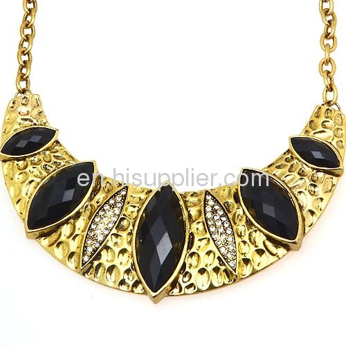 Wholesale Vintage Jewelry Chunky Crescent Bib Choker Necklace Pendant