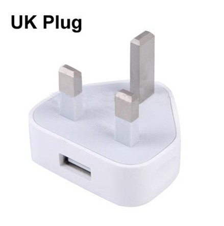 UK Plug USB Charger Adapter for Apple iPhone 5, 5V / 1A 