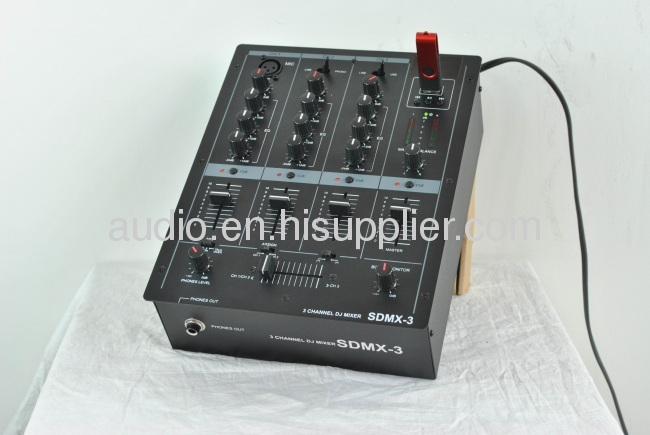 Professional3 channel DJ mixer with USB SDMX-3