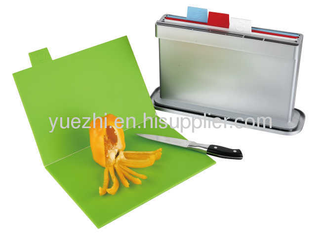 4pcs set chopping board with water pan, one side knife shelves (folding and un-folding each 2pcs)