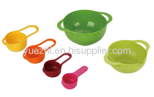 6pc Multi-coloured mixing bowl set