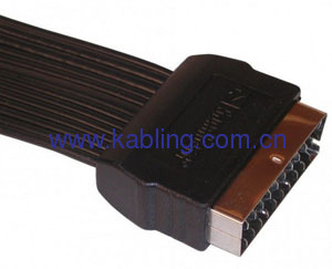 Flat Scart Cable 21 Pin Scart Plug To 21Pin Plug 