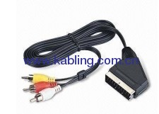 Scart Cable Scart Plug to 3 RCA Plug