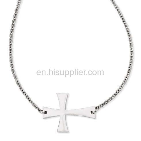 Cheap 925 Sterling Silver Sideways Cross Necklace Wholesale