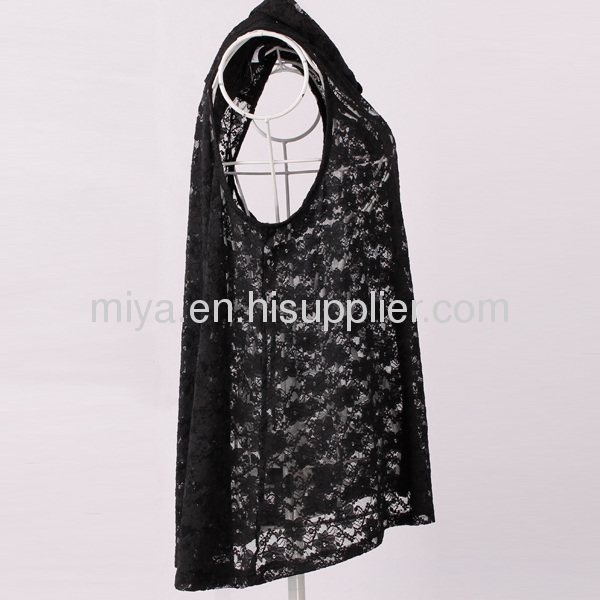 black lady lace sleeveless tops