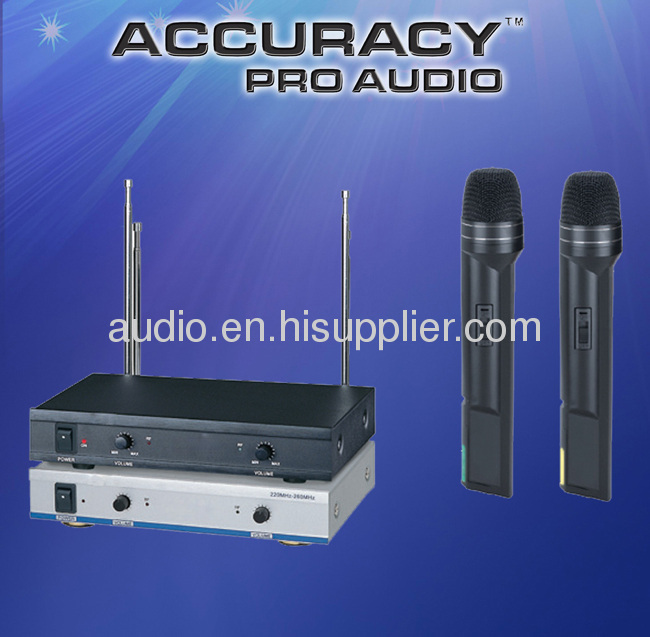 VHF DUAL CHANNEL WIRELESS MICROPHONE VHF-207