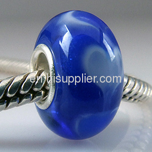 Wholesale New Design silver core european Hearts Glass Beads